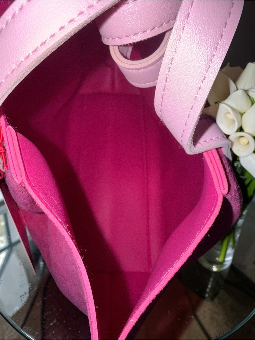 Juicy Couture Hot Pink Faux Suede Shopper Tote Bag Y2K NWT - Picture 9 of 9